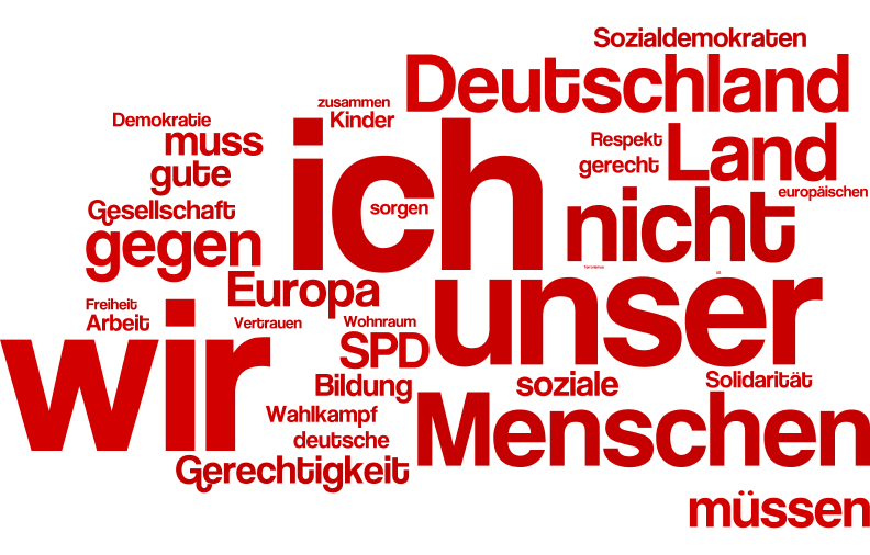 Kanzlerstudie Cloud SPD Word-Cloud: Rede von Martin Schulz