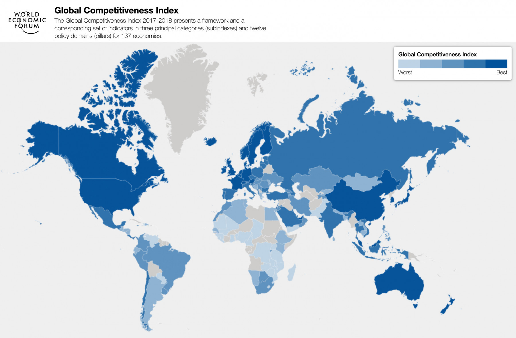 Global Competitiveness Index World Map