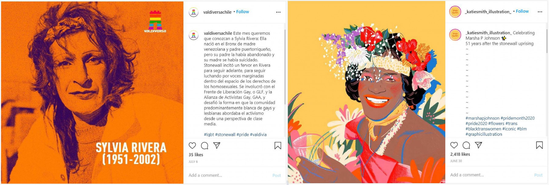 Aktivist:innen Sylvia Rivera und Marsha P. Johnson Instagram pressrelations