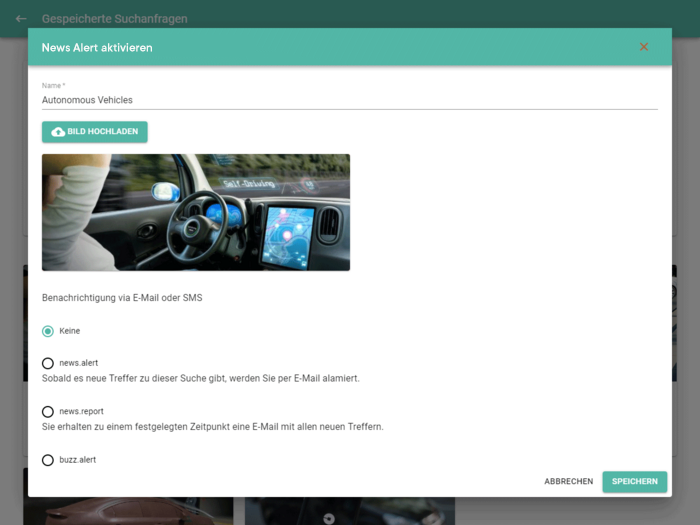 SearchPool Alerting SearchPool - Beispielansicht | pressrelations