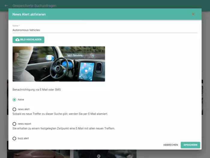 SearchPool Alerting SearchPool - Beispielansicht | pressrelations