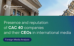 Preview image of an analysis on the media presence of CAC 40 companies and their CEOs in international media